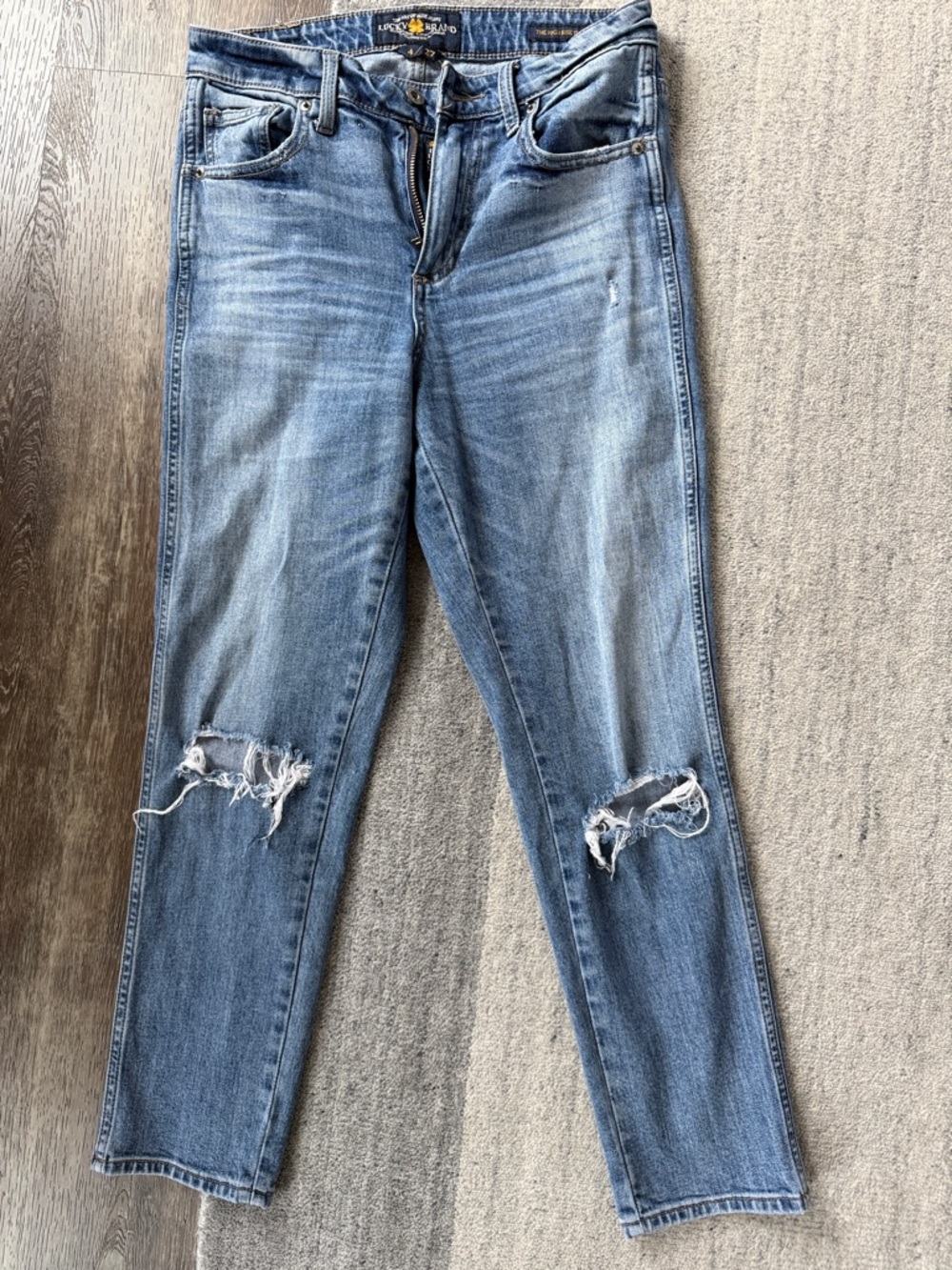 Lucky Brand Faded Blue Ripped Skinny Jeans